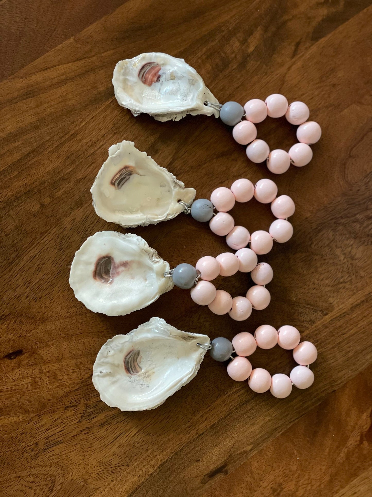 Oyster wine bottle charm OR set of 4 napkin rings