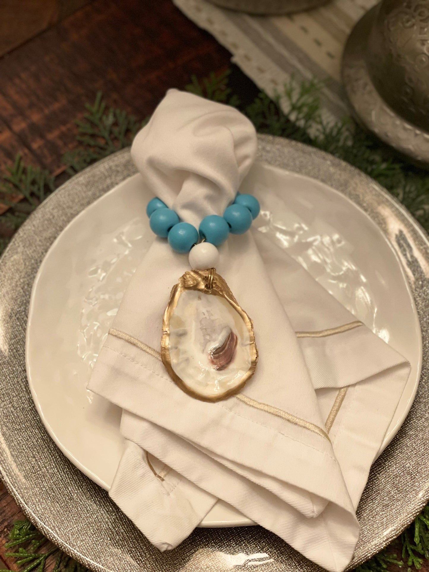 Oyster wine bottle charm