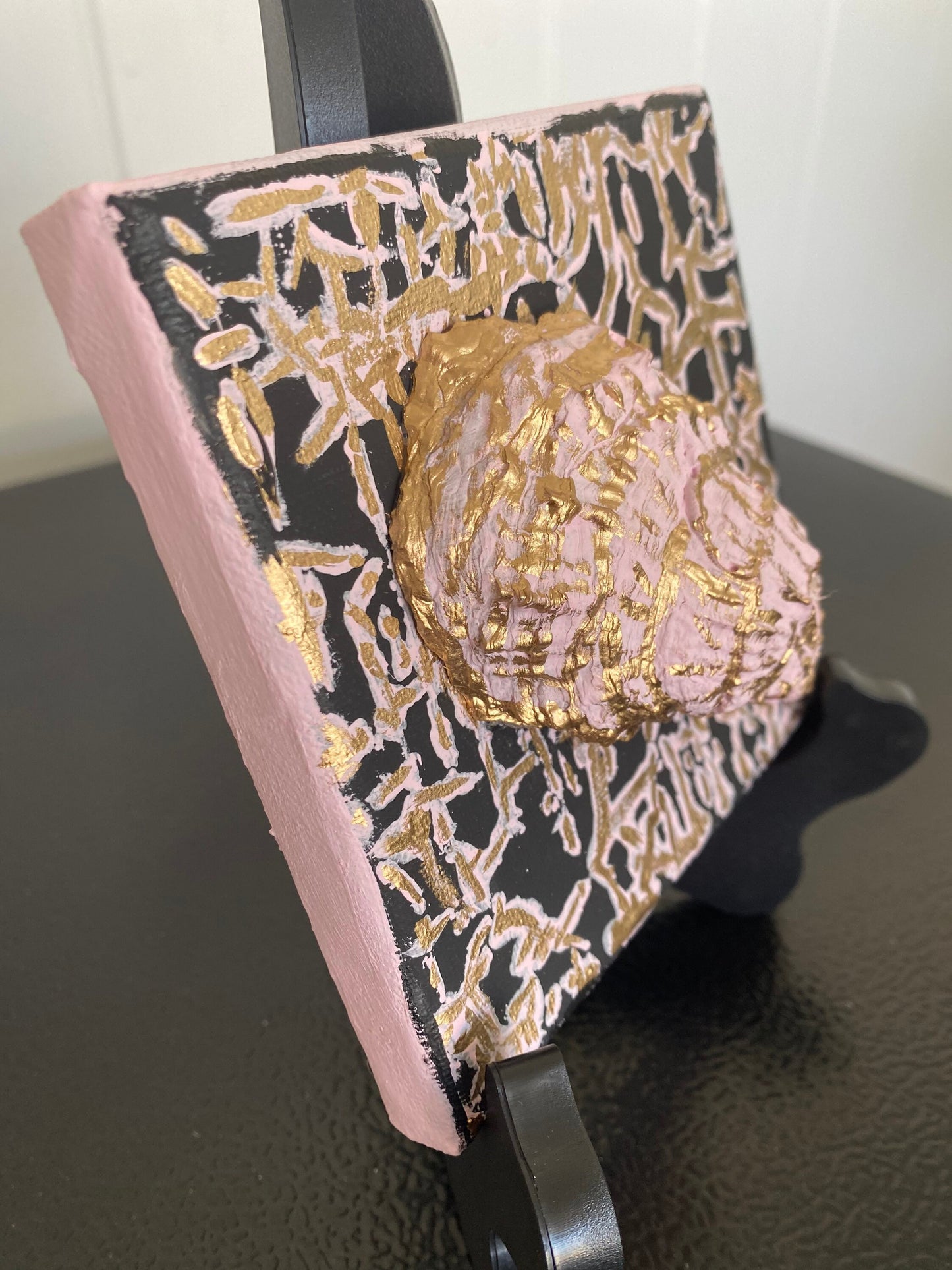 Gilded oyster shell canvas art