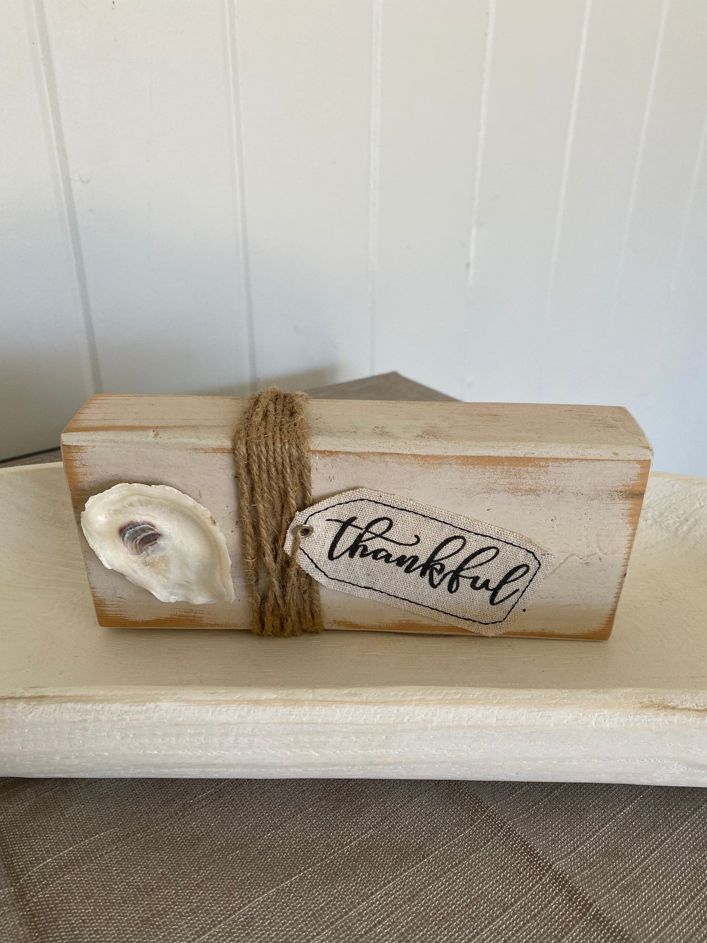 Oyster shell block art