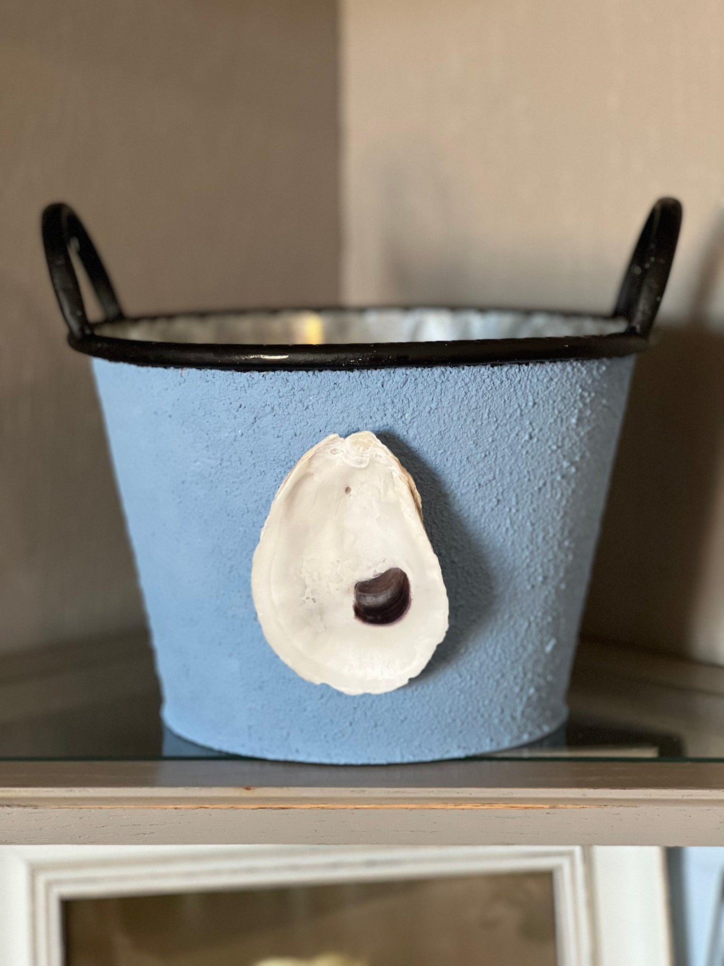 Large painted tin oyster planter