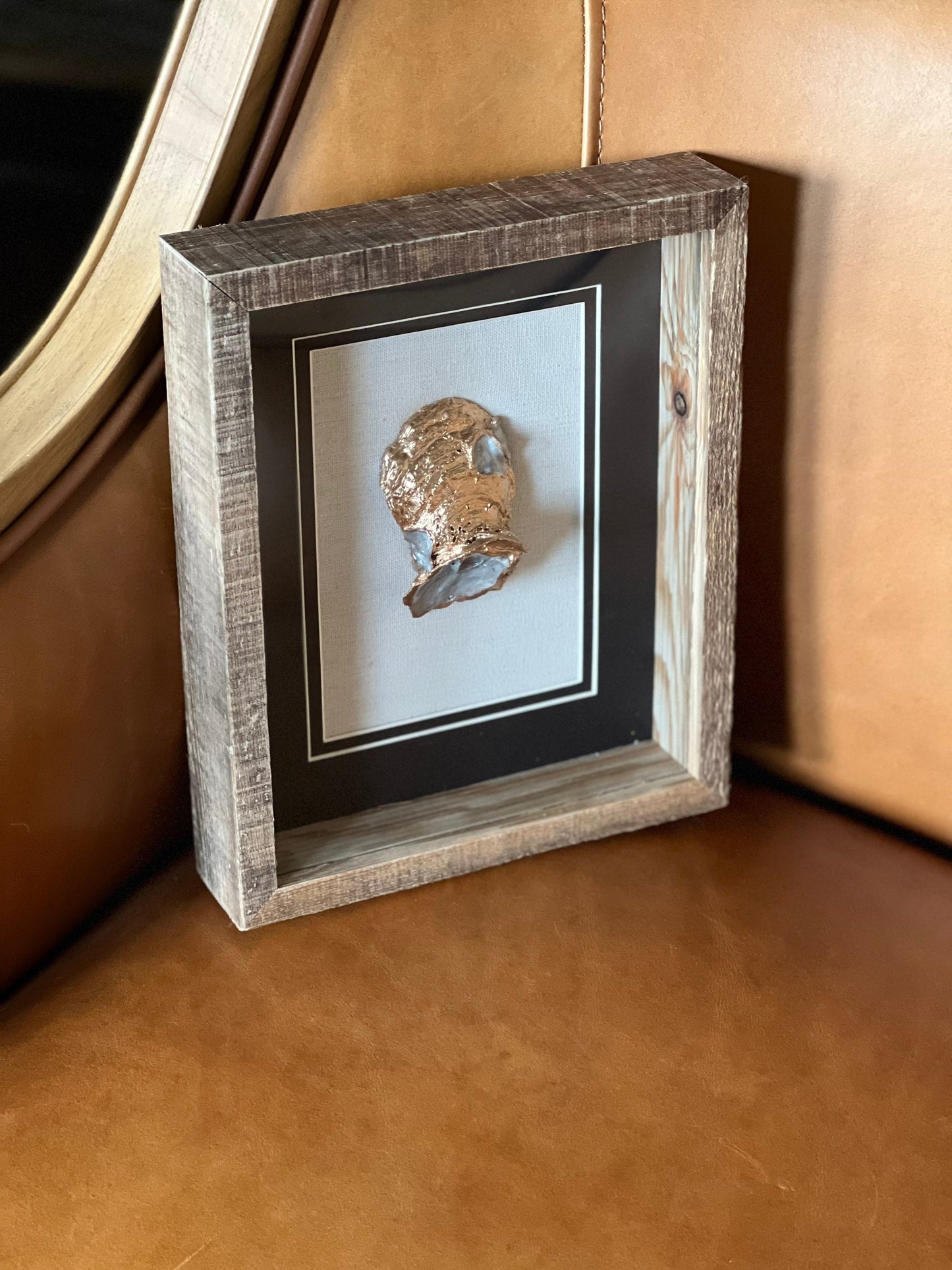Unique Louisiana oyster shell shadow box