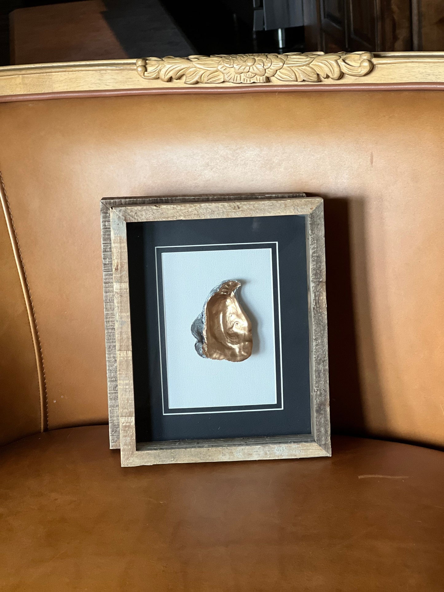 Unique Louisiana oyster shell shadow box