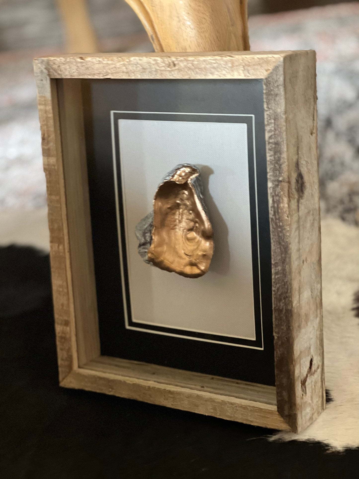 Unique Louisiana oyster shell shadow box