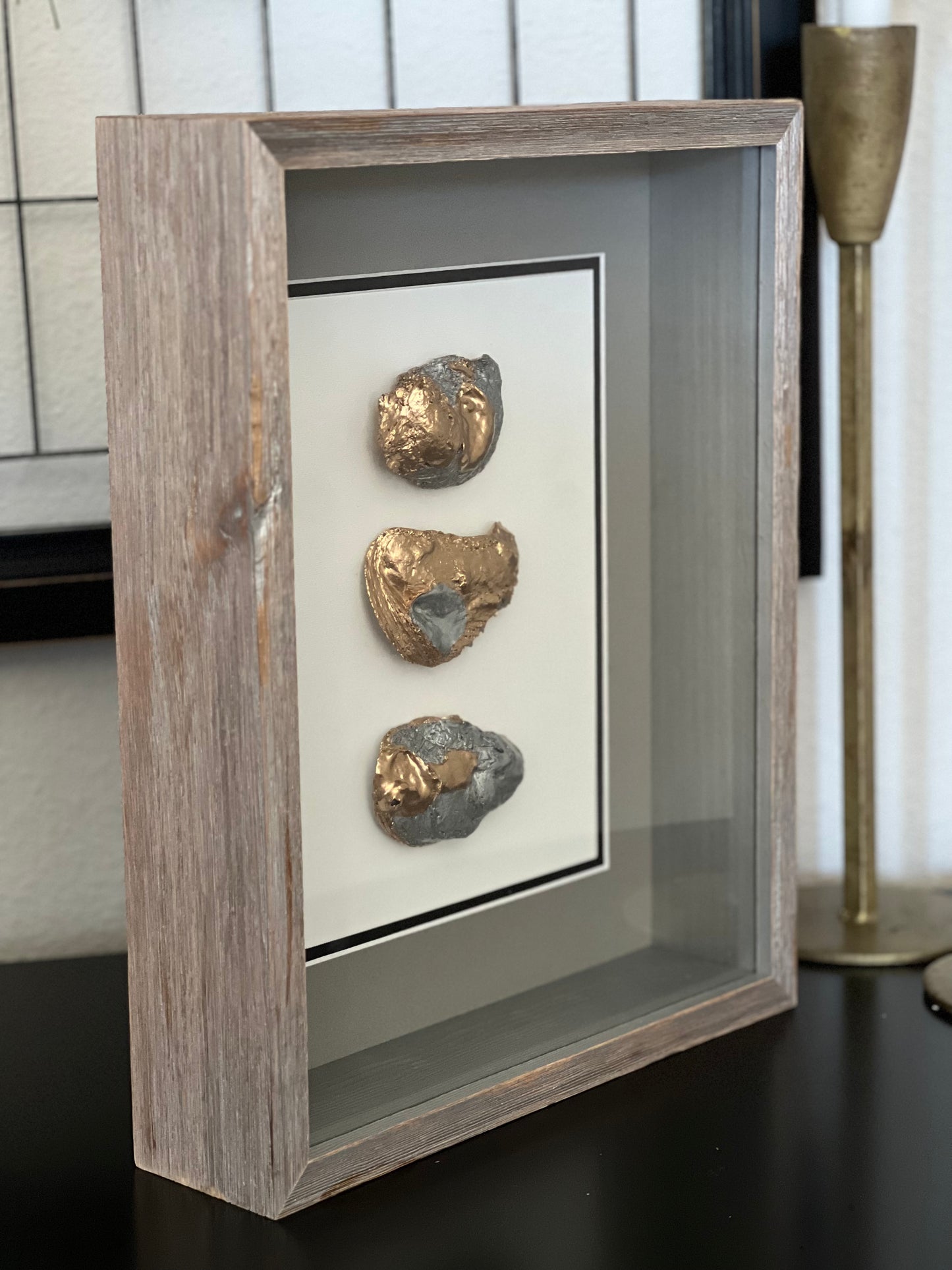 Oyster shell shadow box