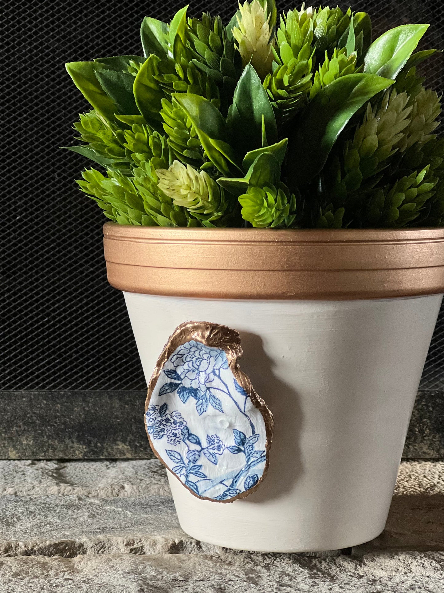 Hand painted clay planter