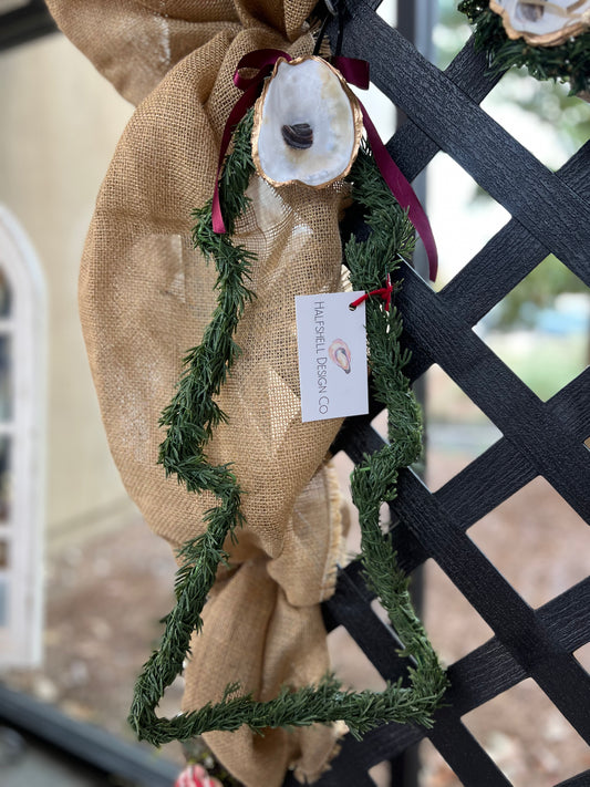 Christmas tree oyster shell door hanger