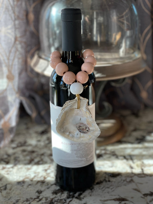 Oyster wine bottle charm