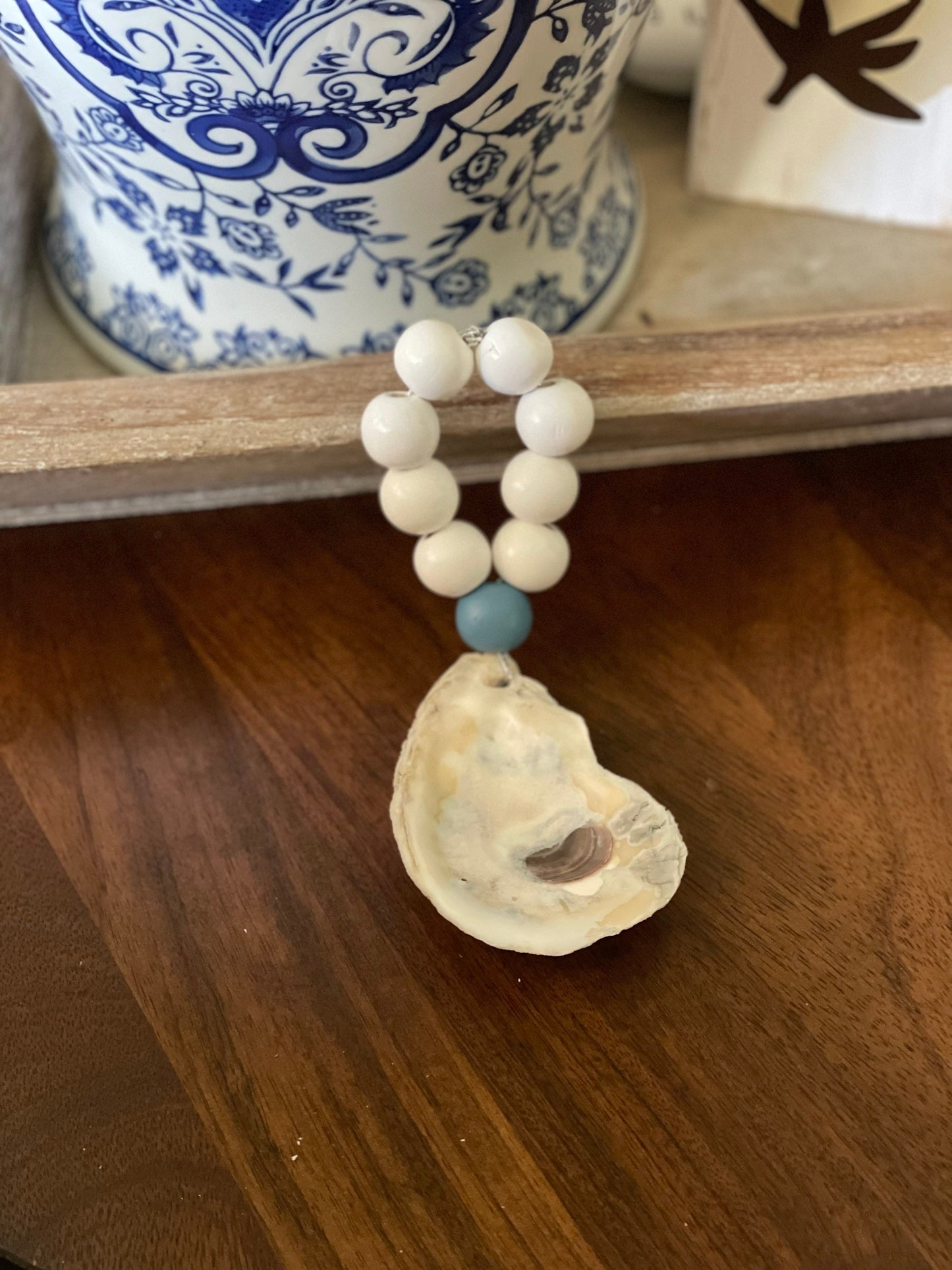 Oyster wine bottle charm OR set of 4 napkin rings