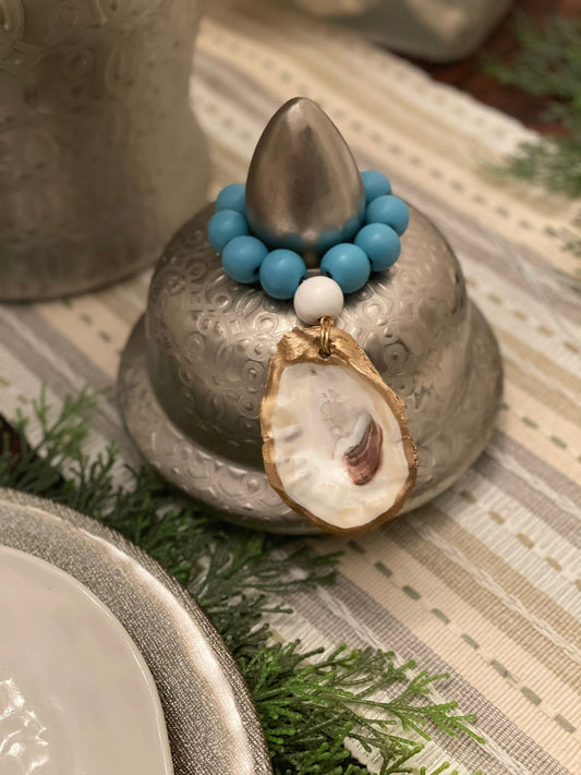 Oyster wine bottle charm