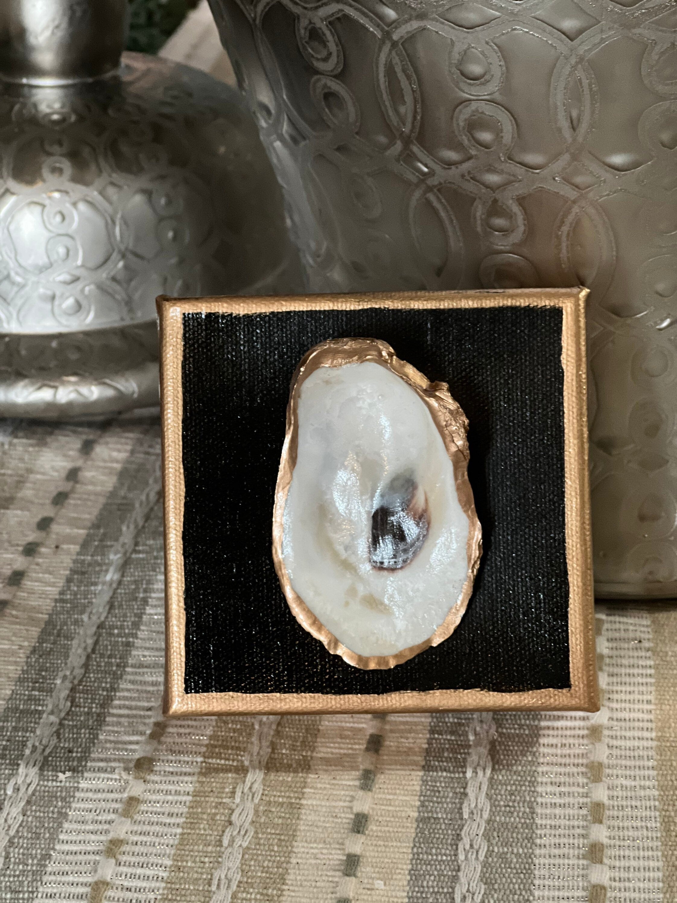 Oyster shell canvas painting – Halfshell Design Co