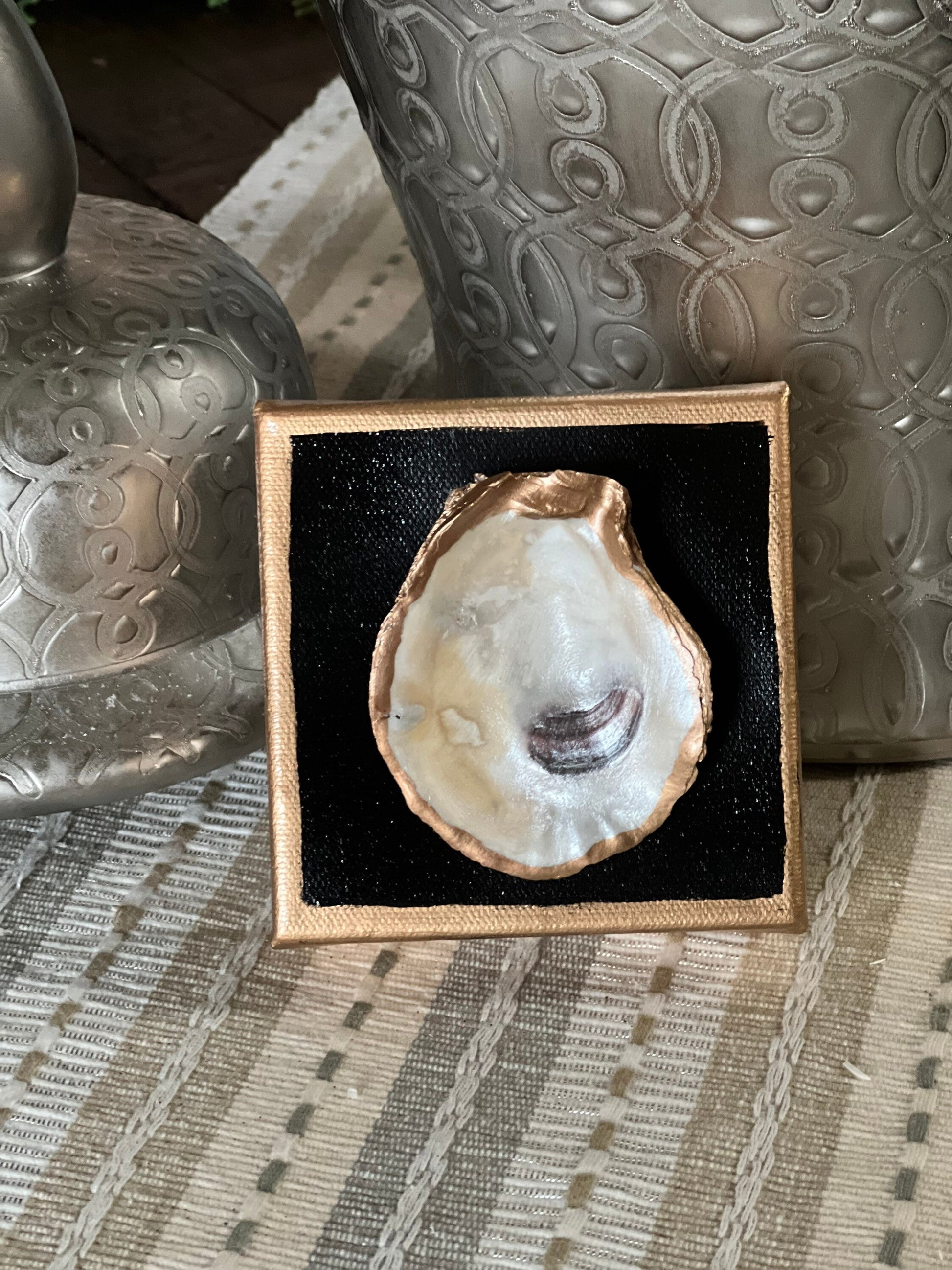 Oyster shell canvas painting – Halfshell Design Co