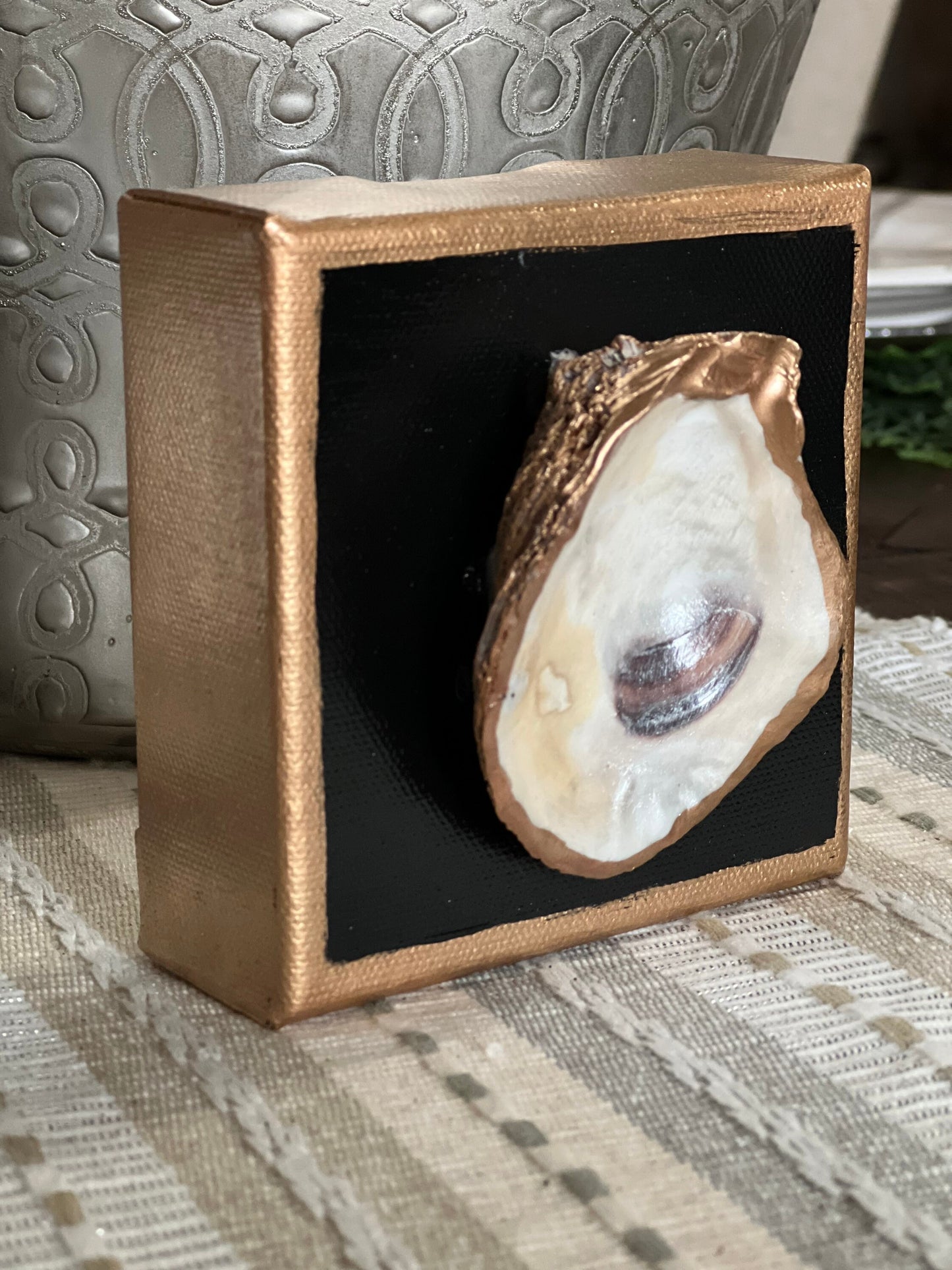 Oyster shell canvas painting – Halfshell Design Co