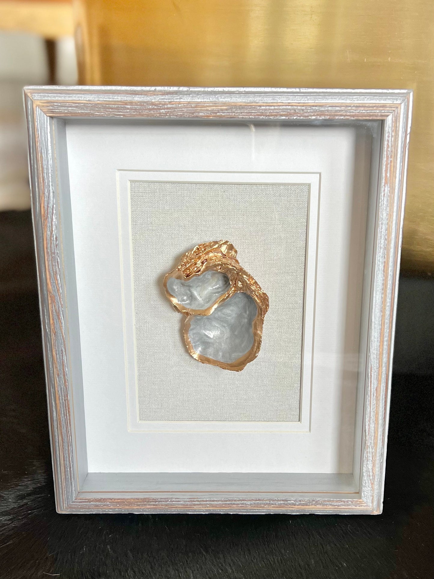 Unique Louisiana oyster shell shadow box