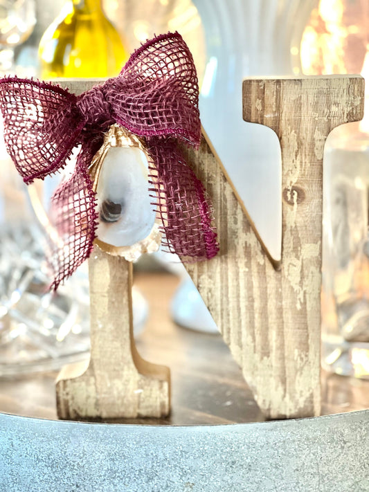 Monogram oyster decor accent
