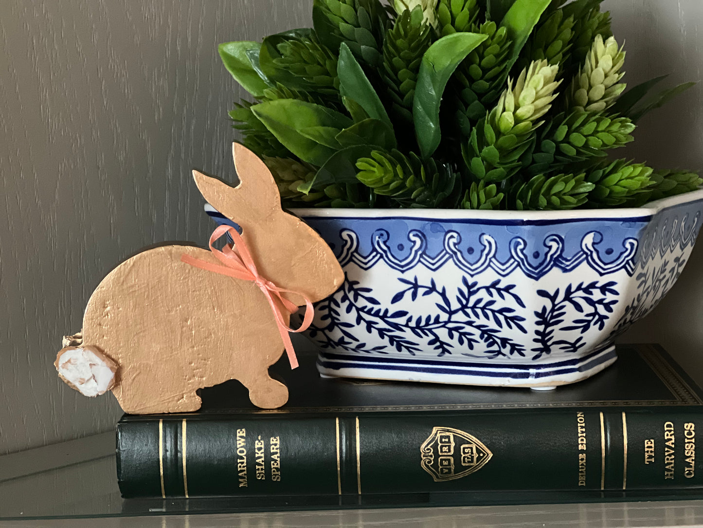 Bunny sitter with crushed oyster shells