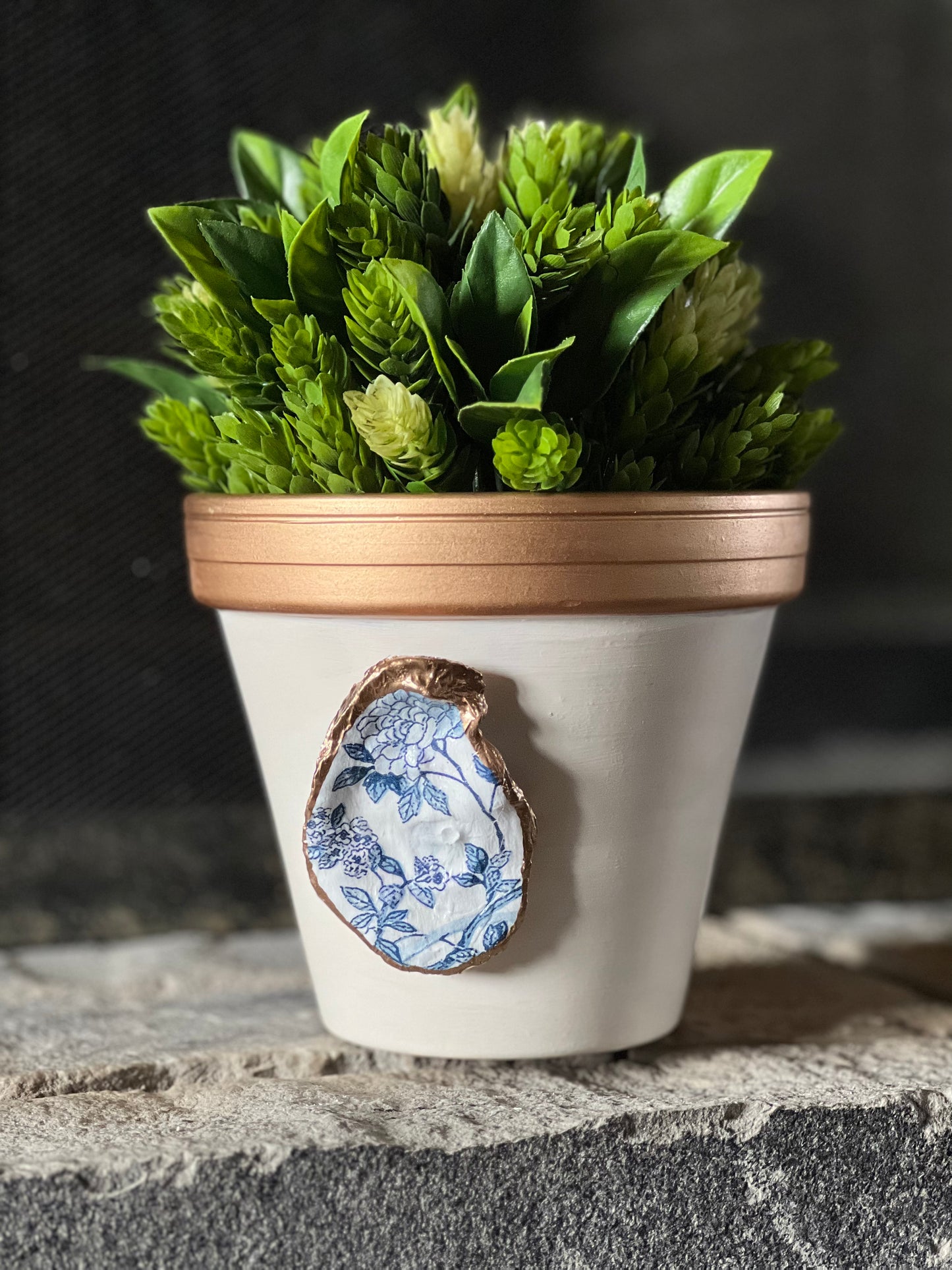 Hand painted clay planter