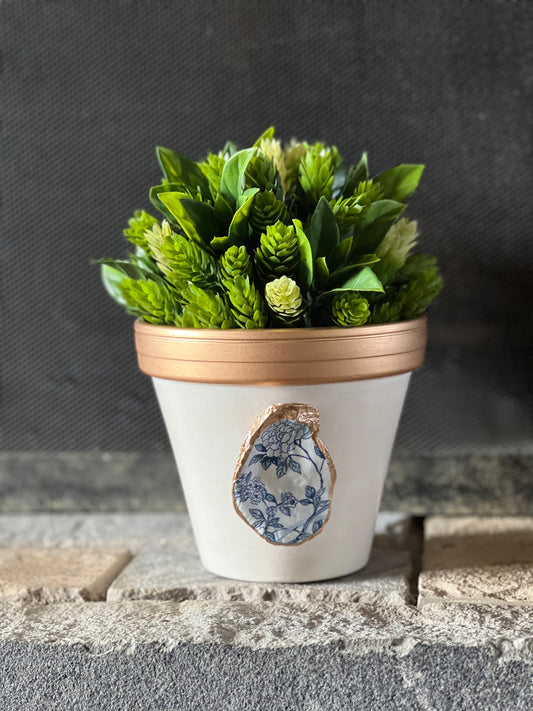 Hand painted clay planter