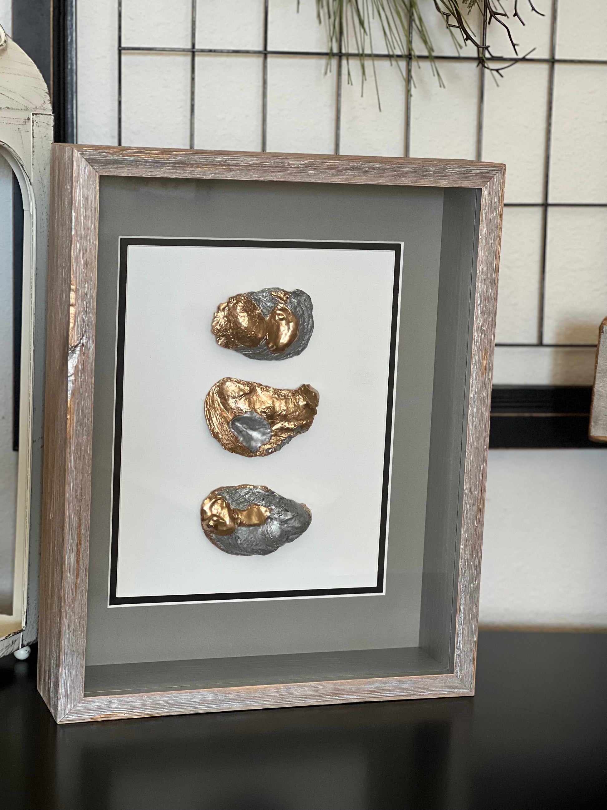 Oyster shell shadow box – Halfshell Design Co