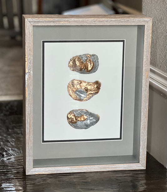 Oyster shell shadow box